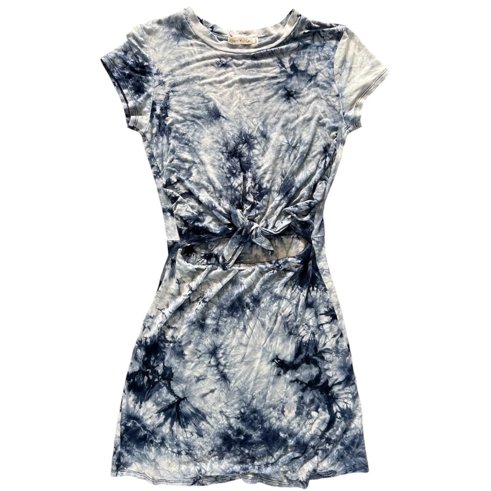 Tie-Dye Mini Dress Crew Neck Short Sleeve
